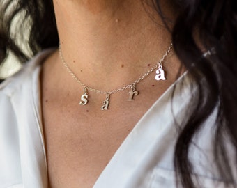 Personalized Name Necklace, Custom Initial necklace, Sterling silver Name necklace