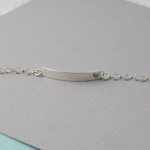 Sterling silver bar Bracelet, Anniversary bracelet, customized, hand stamped image 4
