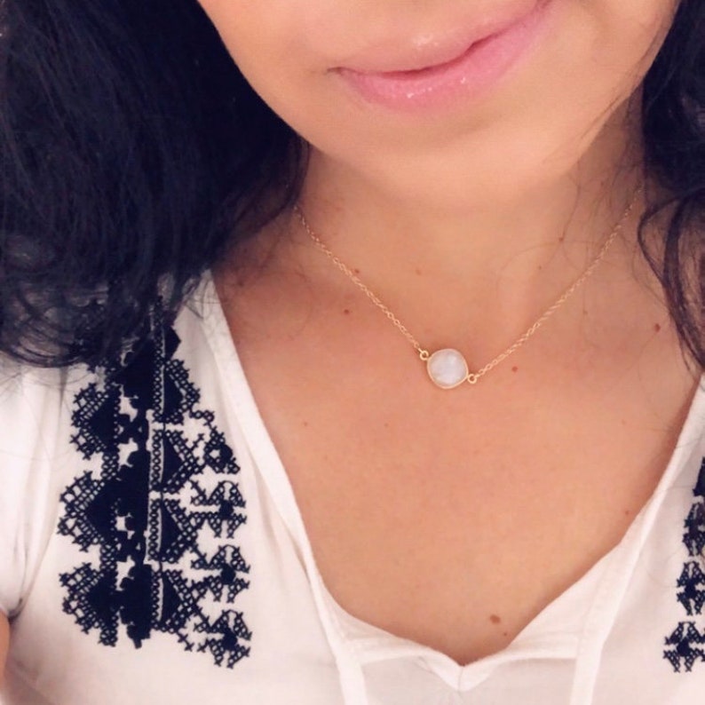 Moonstone choker gold choker necklace gemstone choker turquoise necklace