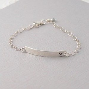 Sterling silver bar Bracelet, Anniversary bracelet, customized, hand stamped image 2