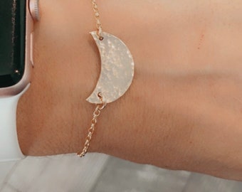 Moon Bracelet / Gold Bracelet / Layering Bracelet /Half moon /