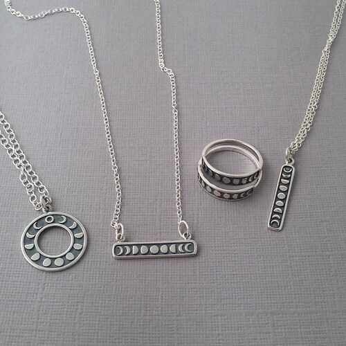 Moon Phases Necklaces /moon Phase Bar Necklace / Moon Phase Etsy