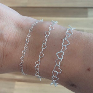Heart Bracelet Sterling Silver Layering Bracelet Sweetheart Bracelet Mini Heart Bracelet