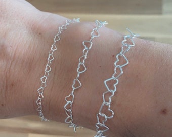 Heart Bracelet Sterling Silver Layering Bracelet Sweetheart Bracelet Mini Heart Bracelet