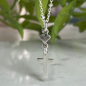 Cross necklace Gods love Jesus Necklace Heart cross necklace Sterling silver image 6