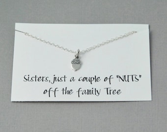 Sisters Necklace / just a couple of nuts off the family tree / Family necklace