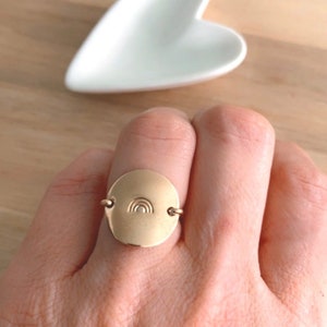 Rainbow Ring 14k Gold Filled Rainbow Ring Sterling silver Disc Ring Rainbow Baby Gift Jewelry