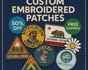 Custom Iron-On Embroidered Patch: Logo, Art, Brand - Made to Order