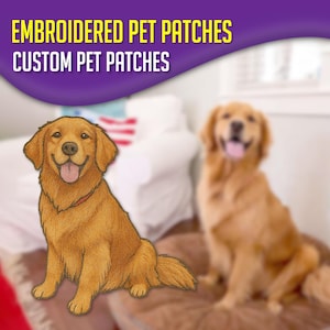 Parche bordado personalizado para mascotas: retrato personalizado de perro y gato