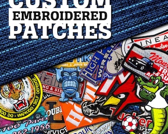 Custom Embroidered Patches: Iron-On/Sew-On, Hook & Loop - Minimum 10