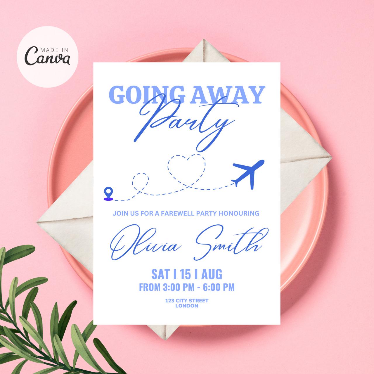 Farewell Going Away Invitation, Goodbye Party Invite, Moving Away Invitation, Moving Party Invitation