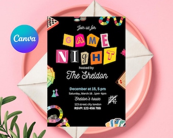 Trivia Night Invitation, Quiz Night Invitation, Game Night Invitation, Board Games Invite, Adult Game Night Party Invite