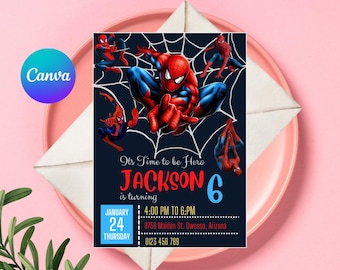 Invito Spiderman, invito compleanno Spiderman, invito digitale Spiderman, invito compleanno supereroe download immediato