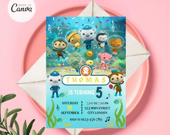 Invitación de octonautas, invitación de cumpleaños de octonautas, invitación de octonautas, invitación a fiesta de octonautas PDF, tema de octonautas