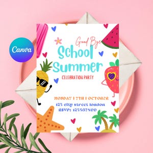 End of School Invite, Hello Summer Celebration, Summer Party Kick Off, Last Day of School Invite