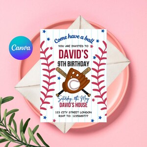 Baseball-Geburtstags-Einladung, Baseball-Geburtstags-Party einladen, Baseball-Einladung, Sport-Geburtstags-Einladung