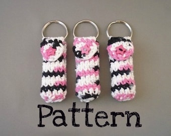 Crochet Pattern - Keychain Lip Balm Holder