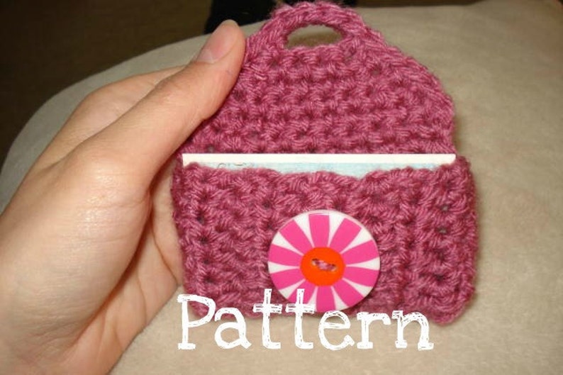 Crochet Pattern Keychain Business Card Holder image 1