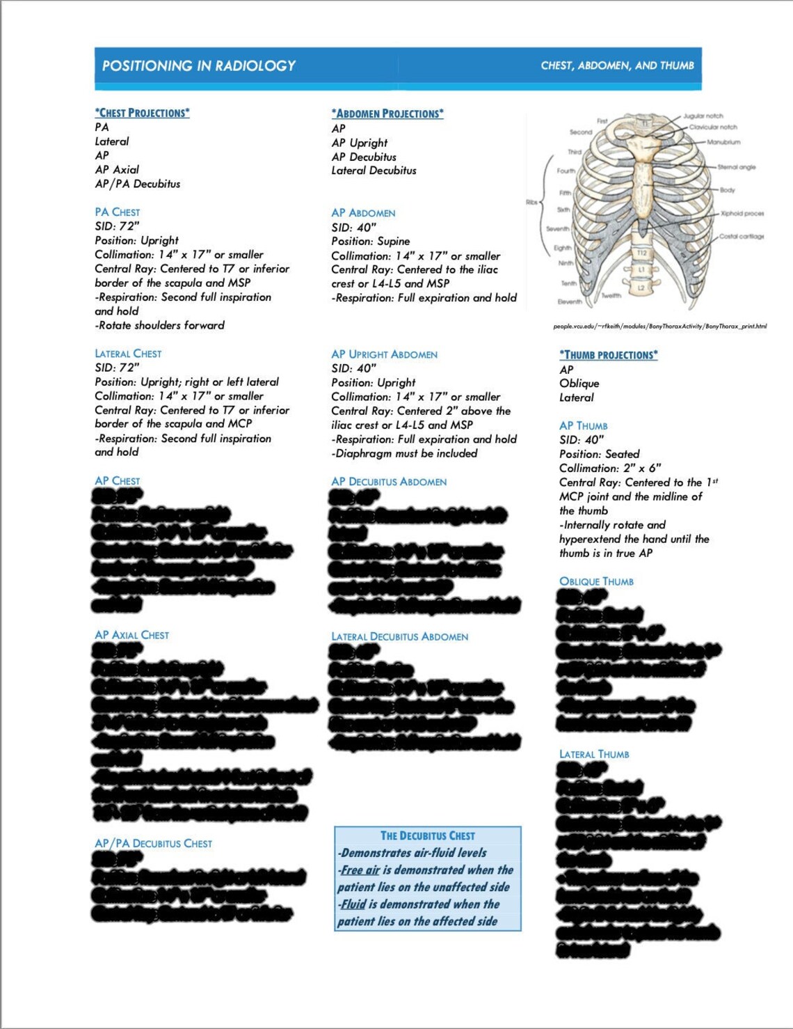 First Year Radiography Notes Radiology Positioning Notes - Etsy