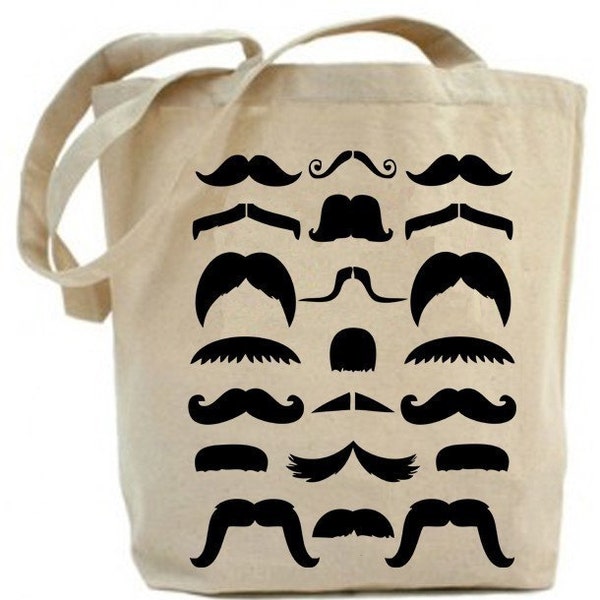 Retro Moustache Tote Bag