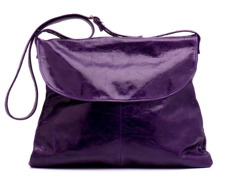 Purple Leather Solo Satchel Handbag Purple Crossbody Bag - Etsy