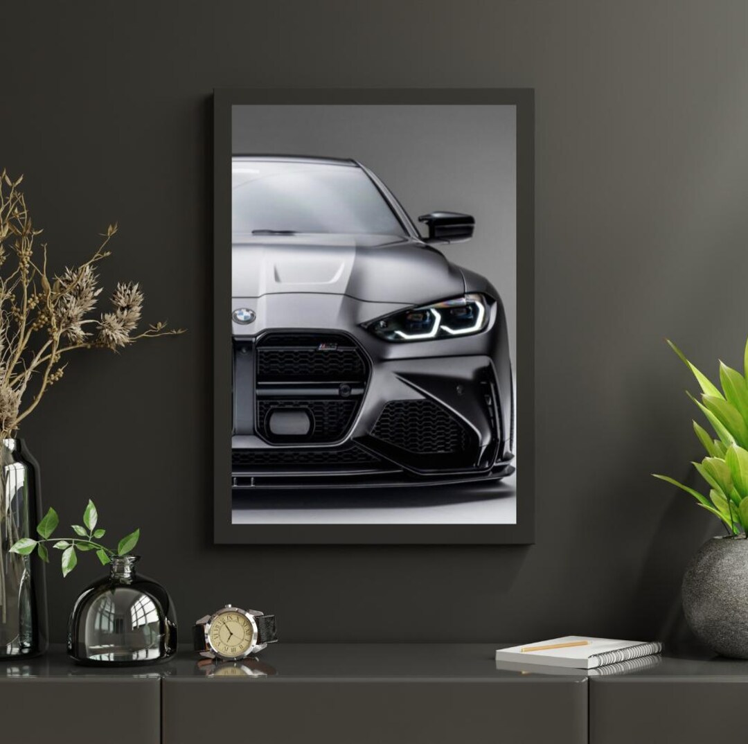 BMW M4 G82 Poster Sports Car Front View Art Print Elegant Wall ...