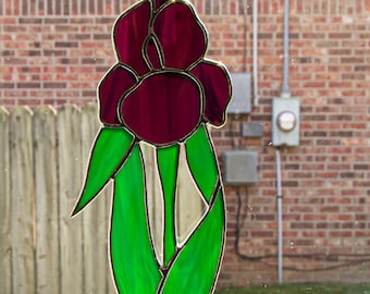 Stained Glass Iris Suncatcher