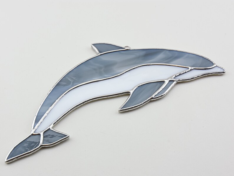Stained Glass Dolphin Suncatcher Beach Lovers Gift Handmade Etsy