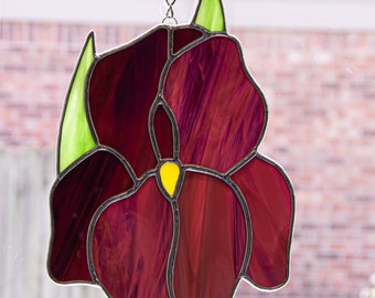 Stained Glass Iris Suncatcher