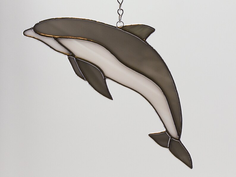 Stained Glass Dolphin Suncatcher Beach Lovers Gift Handmade Etsy