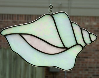 Stained Glass Conch Shell Suncatcher