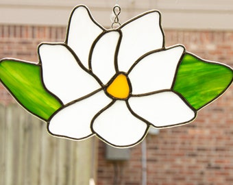 Stained Glass Magnolia Suncatcher