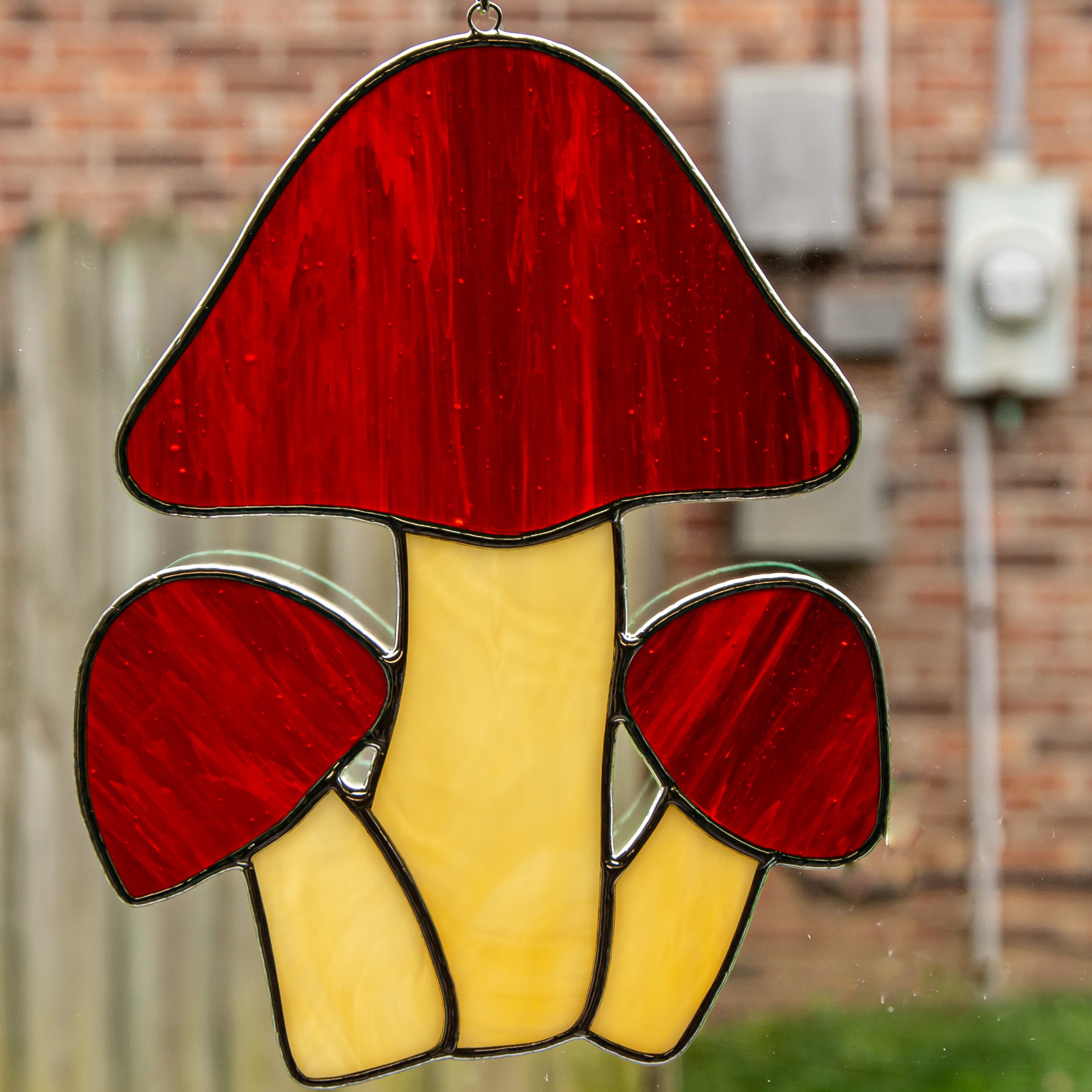 Stained Glass Mushroom Suncatcher Etsy
