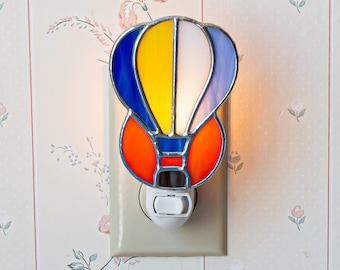 Stained Glass Hot Air Balloon Night Light