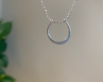 Sterling Silver Medium Hoop Necklace