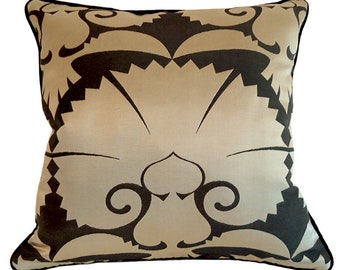 silk luxurious pillow imported high end fabric contemporary art deco living room bedroom luxe Osborne & Little 044