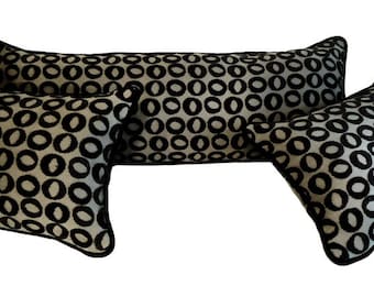 lumbar pillow couture imported cut velvet silk luxurious imported high end contemporary art deco living  bedroom luxe Osborne & Little 044