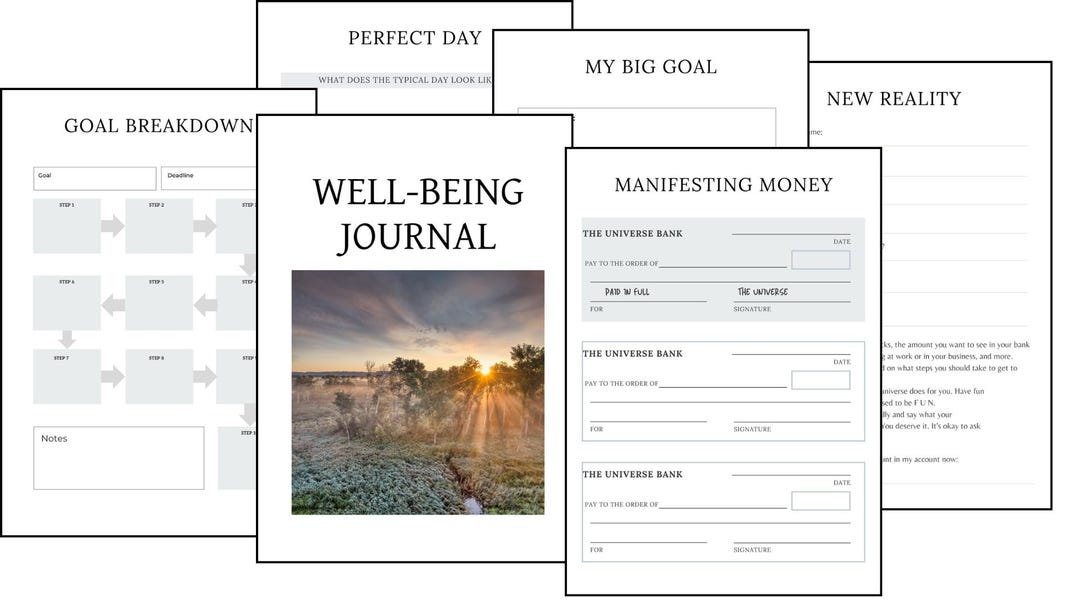 Well-being Journal | 38-page Printable Self-care Journal | Mindful