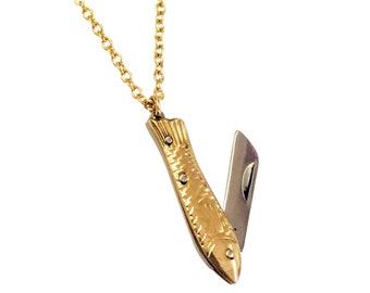 FISH KNIFE NECKLACE - unisex miniature knife