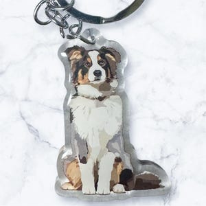 Australian Shepherd Keychain | Dog Keychain | Acrylic Keychain | Original Artwork Dog Keychain