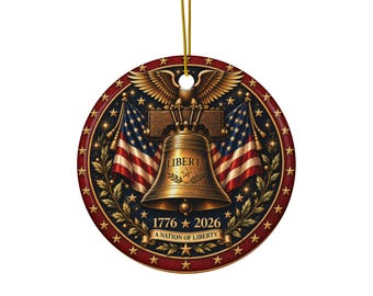 Ceramic Christmas Ornament, 250 Years Celebration Decoration, Holiday Decor, American History Gift,