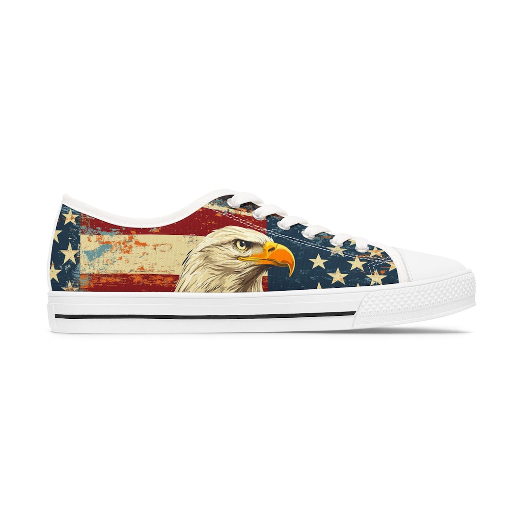American Flag Donkey Pattern Print Men Women's High Top Shoes