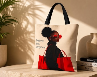 Borsa tote da ragazza nera, borsa per la spesa da donna afroamericana, borsa a mano dallo stile emancipato
