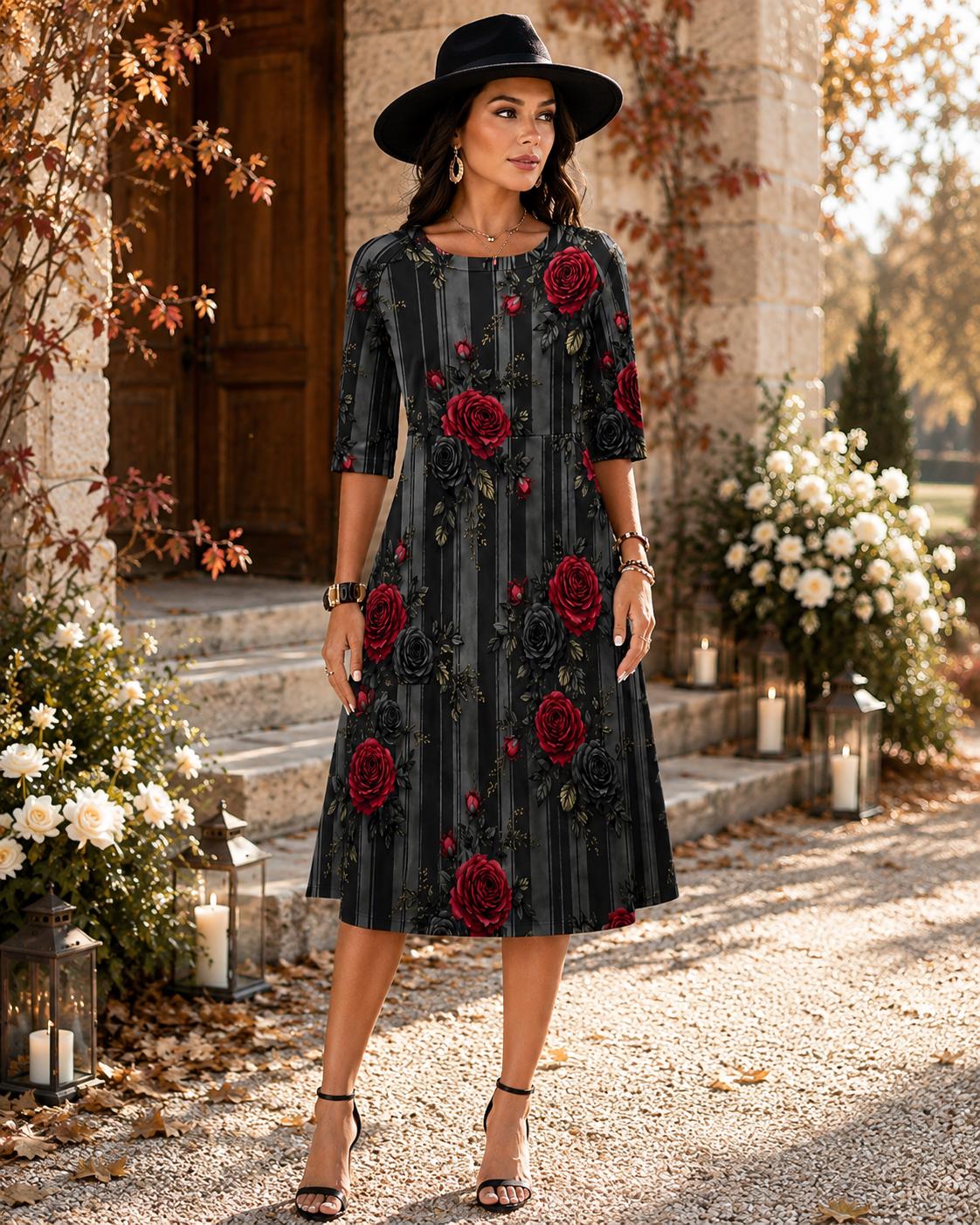 black dress with rose print Macy's Greendog Girls Size non in vendita The sheer mesh construction colour:DRIED ROSE