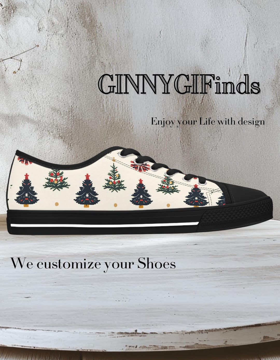Reindeer Christmas Pattern Print Men Women's High Top Shoes main image 1