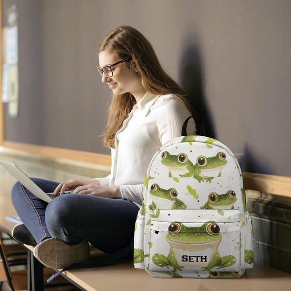 Oxford cloth backpack girl Women Oxford Cloth Backpack Teens Color-Block Backpack  main image 4