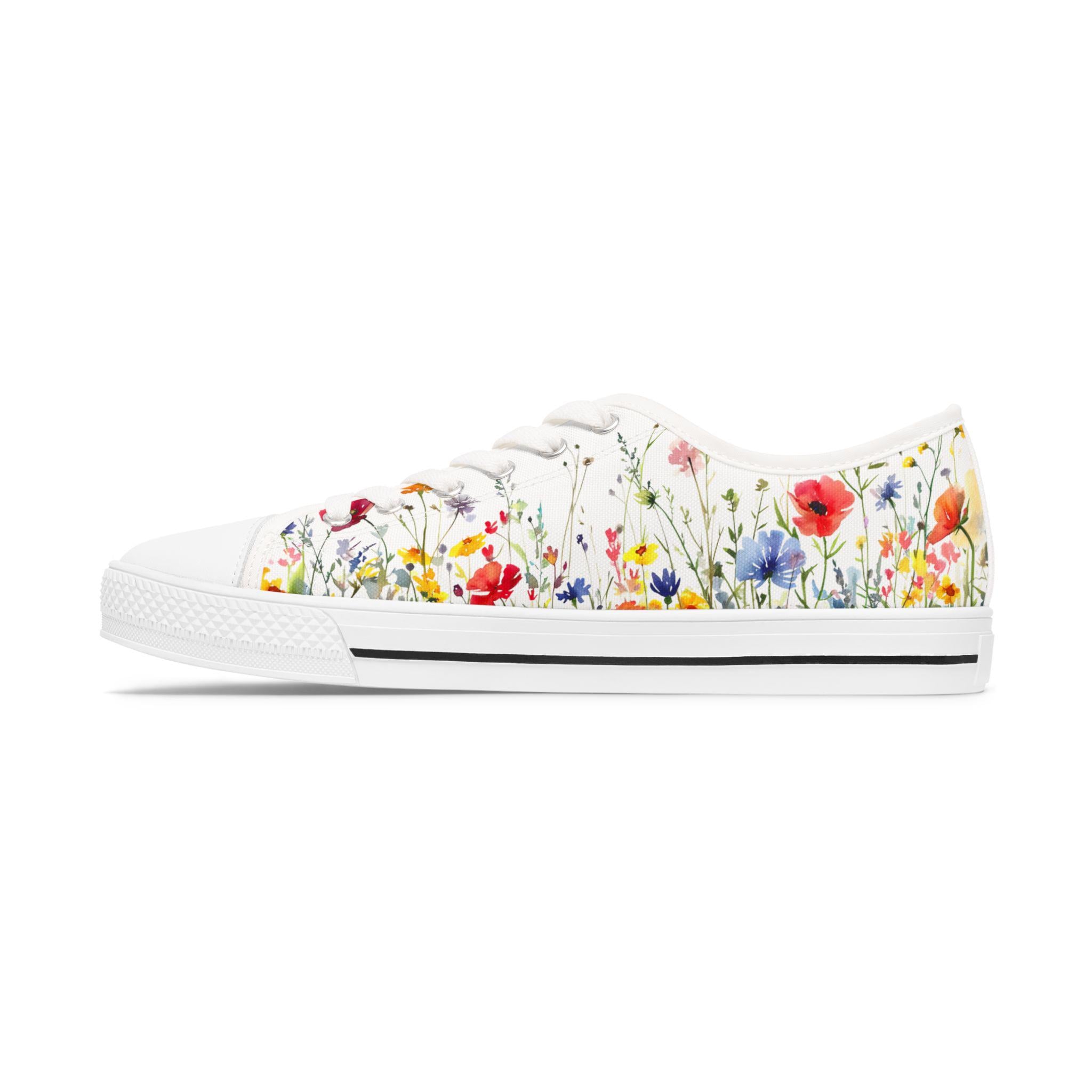 Wildflower Floral Low Top Sneakers: Women's Canvas Shoes - Etsy