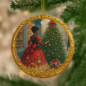 Ceramic Christmas Ornament: Glossy Holiday Tree Decoration