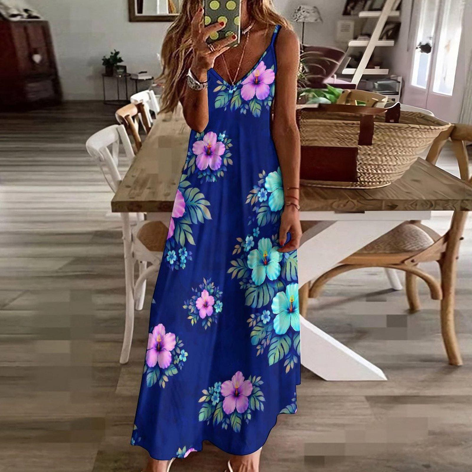 Blue Hibiscus Dress - Etsy Blue Hibiscus Dress - Etsy