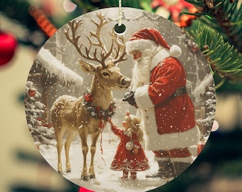 Vintage Ceramic Christmas Ornaments: Santa, Reindeer & Angel Holiday Decor